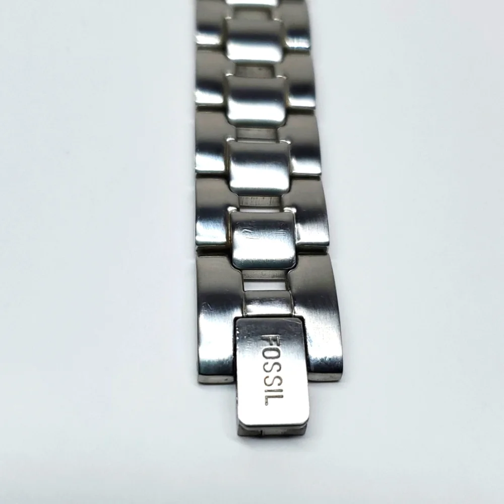 Fossil Watch ES1107 F² Silver Steel Wristband White Face Watch